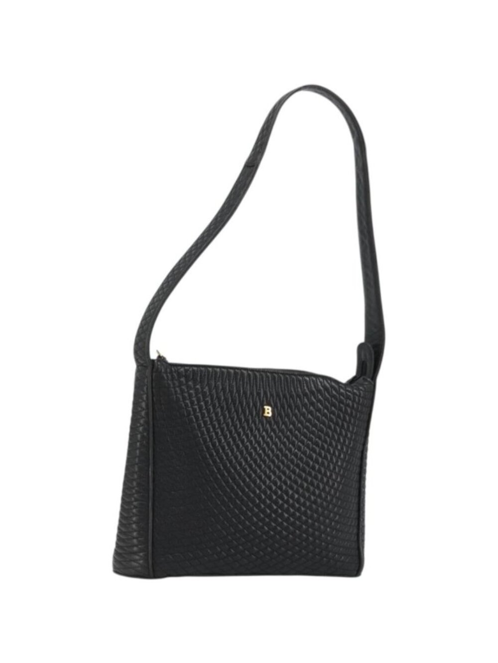 BALLY Shoulder Bag Leather Black Gold